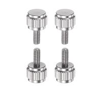 sourcing map 4pcs Rond Plat Tête Molette Pouce M2.5x6mm Main Serrage Filetage Vis Bouton Boulons pour Vernier Étriers