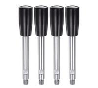 sourcing map 4pcs Serrage Poignées M12 Filetage 160mm (6.3") Longueur Chrome Plaqué Tournant Manivelle Poignée Grip Volant Vis Tige pour Tour Machine