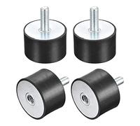 sourcing map 4pcs Silent Bloc M10 Mâle/Femelle Support Caoutchouc Amortisseur Vibration Isolateur Choc Absorbeur D50mmxH30mm