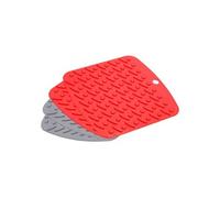 sourcing map- 4pcs Silicone Sous-plat Tapis pour Cuisine Comptoir, Lumière Gris/Rouge