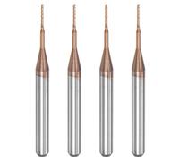 sourcing map 4pcs Terminal Fraise CNC Routeur Embouts Titane Revêtu Tungstène Carbure Fraisage Fraise pour PCB Plastique Fibre Bois 0,6 mm x 4 mm