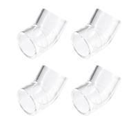 sourcing map 4Pcs Transparent Acrylique Tuyau Coude, 32mm/1.26" 2 Voie Coude 45 Degré Tuyau Raccord Adaptateur pour Aquariums Eau Réservoir Poissons