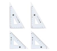 sourcing map 4Pièce Triangle Règle Carré Set 10cm 30/60 et 45/90 Degrés Mesure Outils pour Salles-de-Classe Maison Bureau, Bleu