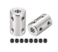 sourcing map 5.2mm à 5.2mm Alésage Coupleur Arbre Moteur Rigide Couplage Ensemble Vis L22XD14 Inox Acier Connecteur Accessoire 2pcs