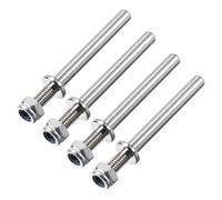 sourcing map 5/32 Pouces Diamètre x 1,7 Pouces Longueur Train Atterrissage Acier Axe Arbre Essieu Moteur avec Écrous pour RC Avion 4Pcs