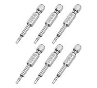 sourcing map 5/64" Magnétique Hex Tête Tournevis Embout, 1/4" Hex Tige 2" Longueur S2 Acier Puissance Outil, 6Pcs