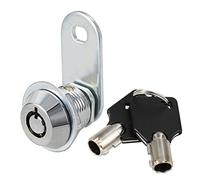 sourcing map 5/8" Cylindre Zinc Alliage Chrome Plaqué Accroché serrure à came clés identique