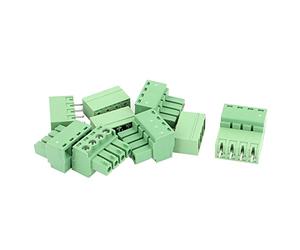 sourcing map 5 Paires 4P Vert PCB de espacement de 3,81 mm Connecteur Bornier à vis 300V 8A