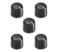 sourcing map 5 pcs 6 mm Bouton Potentiomètre pour guitare électrique acrylique boutons de tonalité de volume noir