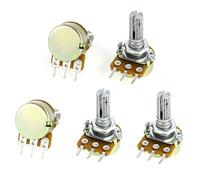 sourcing map 5 pcs B1 M 1 m Ohm 3 bornes Unique linéaires rotatifs coniques potentiomètres