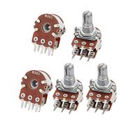 sourcing map 5 Pcs B203 20K Ohm linéaires quadruples potentiomètres bouton rotatif réglable