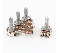 sourcing map 5 Pcs B50K Type B 50K Ohm 6 Terminal Double Conduite Rotative linéaire Potentiomètre
