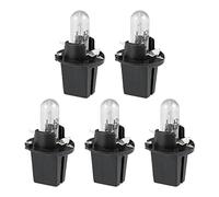 sourcing map 5 Pcs DC 12V 1,2W T5 Ampoule Tableau de Bord Jaune Clair pour Voiture Interne