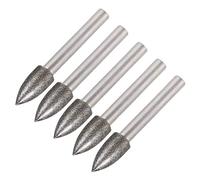 sourcing map 5 Pcs Diamant Bavures Mèches Meulage Perceuse Dimension | Rotatif Outil pour Verre Céramique, 120 Grain, 1/4" Tige, 10mm Conique