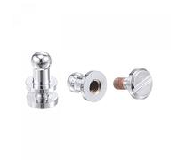 sourcing map 5 Set 4mm Solide Laiton Rond Tête Goujon Vis Rivets Poteau Fixation pour Bricolage Cuir Artisanat Ceinture Portefeuille Sac à Main Décoration Réparations Argenté