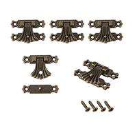 sourcing map 5 Set Bois Boîte Poitrine Boîtier Fermoir Clôture loquets Bronzé 37x27mm