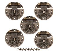 sourcing map 5 Set Bois Boîte Poitrine Boîtier Rectangle Fermoir Clôture loquets Bronzé 40mm