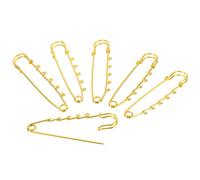 sourcing map 5 Trous Broche Épingles 3 Pouce Métal Décoratif Collier Sécurité Épingles Agrafes pour Femme Vêtements Robe Pantalons Pantalon Jupe Taille, Or Ton, 20pcs