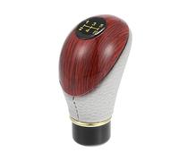 sourcing map 5 Vitesses Manuel Pommeau de Levier de Vitesses Universel Manette Marron Bois Gris pour Voiture