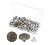 sourcing map 50 Ensembles Bouton Épingles pour Jeans, 17mm Sans-Couture Amovible Instantané Réglable Remplacement Métal Étoile Denim Serrant pour Pantalons Sacs Chapeaux Bronze