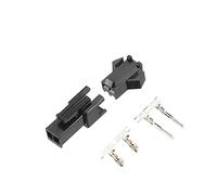 sourcing map 50 Paire 2.54mm 2 Pin Noir Plastique Mâle Femelle JST-SM Housing Crimp Terminal Connecteur
