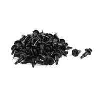 sourcing map 50 Pcs 11mm x 5mm Noir Rivet Plastique Pare-Chocs Doublure Garniture Panneau Agrafe Clips