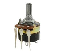 sourcing map 500K ohm Potentiomètre conique linéaire à trois bornes à arbre fendu moleté de 6mm B500K