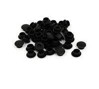 sourcing map Plastique ø 10 mm à Bouchon à vis en Ligne Droite Couvre Le Trou Noir 50pcs couvercles