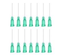 sourcing map 50Pcs 18G Distribution Aiguilles, 1" PTFE Colle Aiguille Tube Blunt Conseils avec PP Flexible Aiguille pour Liquide Colle Pistolet, Vert