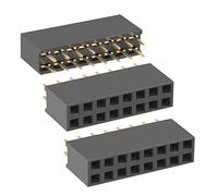 sourcing map 50pcs 2,54 mm 2 x 8 Broche Broche Femelle Connecteur Droit Coupe