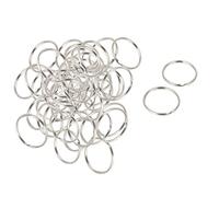 sourcing map 50pcs 40mm dia métal argenté Anneau porte-clé Porte-clés Porte-clés