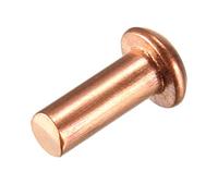 sourcing map 50Pcs 5/32" x 25/64" Tête ronde Cuivre Solide Rivets Attaches