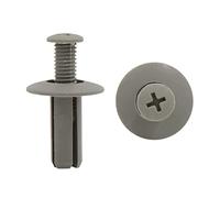sourcing map 50pcs 8mm Trou Gris Voiture Rivets Plastique glissière Pousser agrafes axe Bouclier Aile
