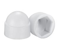 sourcing map 50pcs Cache Écrou Protection M10 Cache Boulon Capuchon Hexagonal 17mm Vis Couvercle Plastique Dôme Blanc