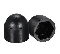 sourcing map 50pcs Cache Écrou Protection M6 Cache Boulon Capuchon Hexagonal 10mm Vis Couvercle Plastique Dôme Noir