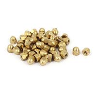 sourcing map 50pcs Écrou Borgne Laiton M4 Hexagonal Dôme Clou Décoratif pour Vis Boulon