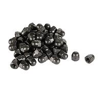 sourcing map 50pcs Écrou Borgne Noir M4 Hexagonal Dôme Clous Carbure Acier Décoratif pour Vis Boulon