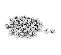 sourcing map 50Pcs Écrou Borgnes M3 Dôme Hexagonal Acier Carbone Décoratif pour Vis Boulons Argenté