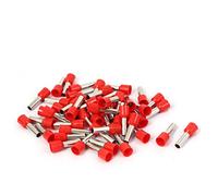 sourcing map 50pcs Embout de Câble Embout de Câblage Cosse à Sertir électrique Fil Sertissage Borne Connecteur Terminal E6012 Style Tube isolée AWG 10 Rouge