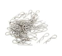 sourcing map 50pcs Goupille fendue 1,5 x 33 mm en acier inoxydable en forme de R ton argent