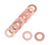 sourcing map 50pcs Joint Cuivre 5mm x 9mm x 1mm Rondelle plate en cuivre joint cuivre pour boulon à vis