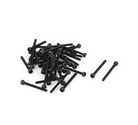sourcing map 50pcs M1.6 x 16 mm Vis à tête cylindrique à six pans creux hexagonale boulon Noir