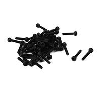 sourcing map 50pcs M1.6 x 8 mm vis à tête Tête hexagonale six pans creux cylindrique boulon métaux Noir