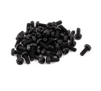 sourcing map 50pcs M2.5 x 6mm Vis Nylon cruciformes tête panoramique Mécaniques Noir