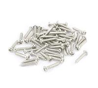 sourcing map 50pcs M2 x 10mm Vis Autotaraudeuse Acier Inoxydable Tête Ronde Cruciforme