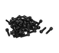 sourcing map 50pcs M3 x 12 mm Vis à Tête Cylindrique à Six Pans Creux Tête Hexagonale Boulon Filetage complet Noir