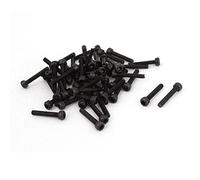 sourcing map 50pcs M3 x 18 mm Vis à tête cylindrique à six pans creux Tête hexagonale boulon Acier allié Noir