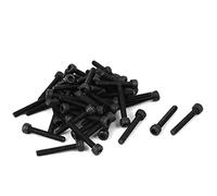 sourcing map 50pcs M3 x 20 mm Vis à Tête Cylindrique à Six Pans Creux Tête Hexagonale Boulon Filetage complet Noir