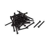 sourcing map 50pcs M3 x 30 mm Vis à tête cylindrique à six pans creux hexagonale boulon Acier allié Noir