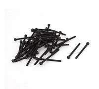 sourcing map 50pcs M3 x 40 mm Vis à Six Pans Creux Hexagonale Boulon à Tête Cylindrique en Acier Allié Noir